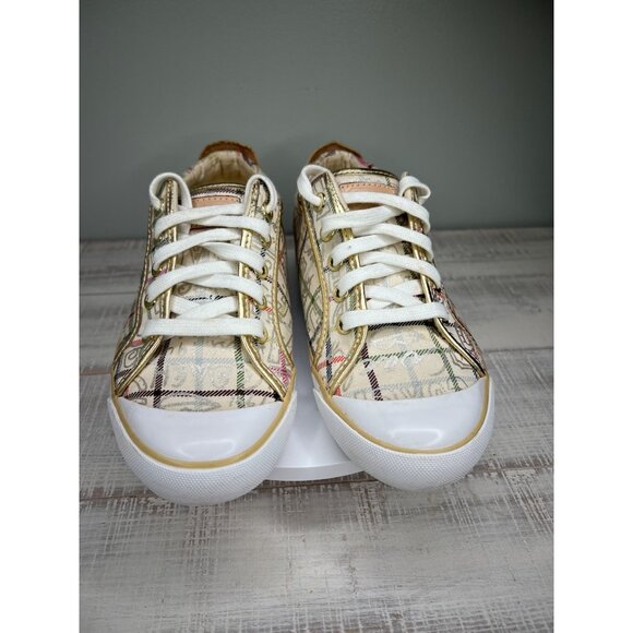 Coach Womens Barrett Tattersall Sneakers Plaid Canvas Size 8B - Picture 11 of 14
